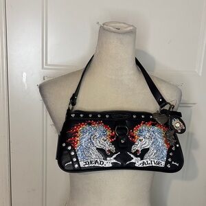 Ed Hardy Dead or Alive Rhinestone Shoulder Bag